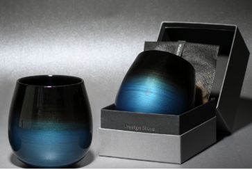 【THE EASTON】能登ヒバタンブラー  ラウンドタイプ<br>輪島塗 (パールブルー)