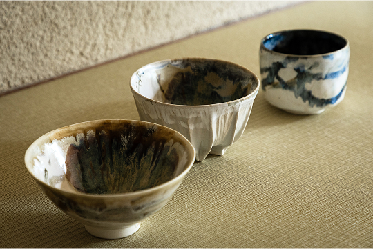 作り方を一切残さないため、同じものは二つと無い山田さんの茶盌。