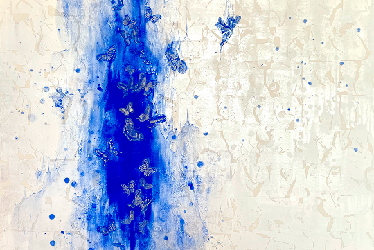 「あわい」を漂い二つの世界を行き交うことをイメージさせる作品「Birthscape Vol.2」。