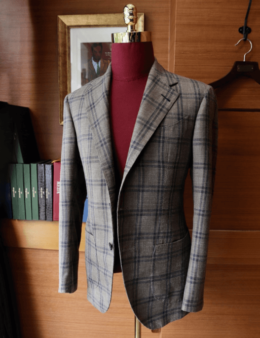 HARRISONS INDIGOのサマーチェックジャケット。INDIGO特有の生地感と発色が美しい。