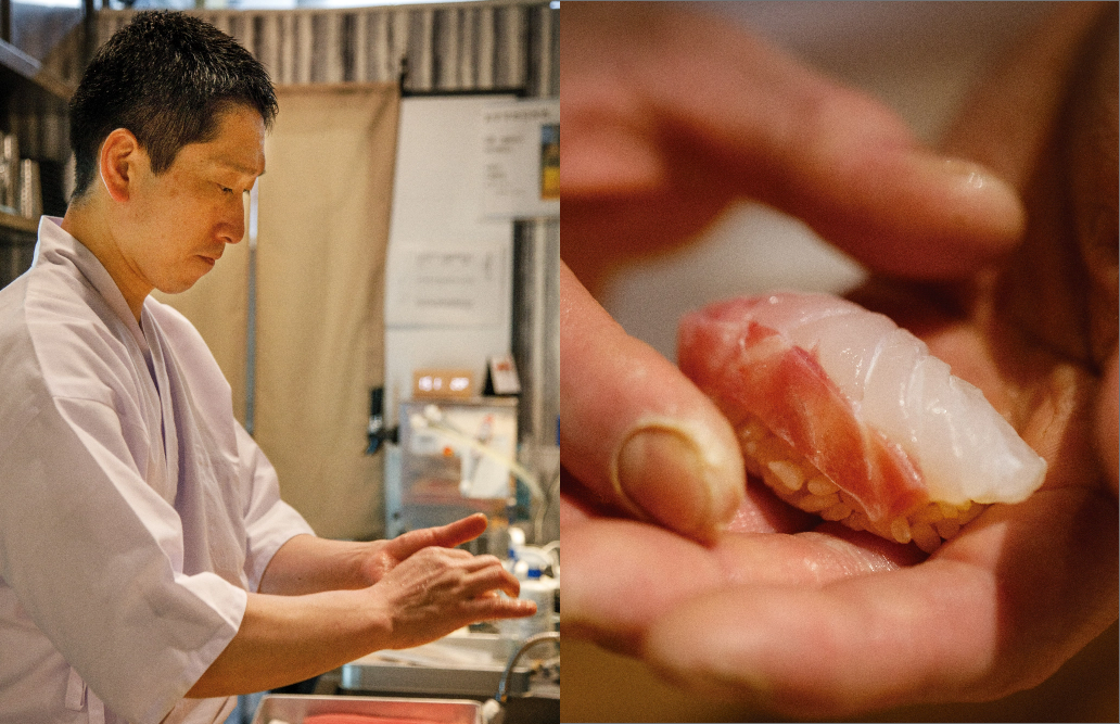 3店舗を切り盛りする田島氏。鮨に対する真摯な姿勢が、多くの人の心を掴む。
