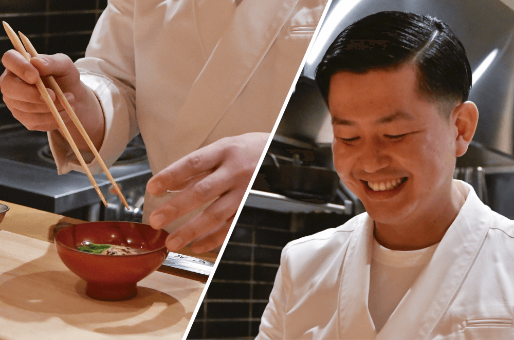 主に料理を担当する北村さん。伝統的な和食をベースとしながら、味つけや調理法の変化でコースに心地よい緩急を生み出す。